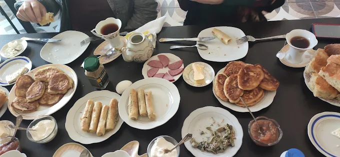 Breakfast at Sky Star Stepantsminda Georgia guest-house